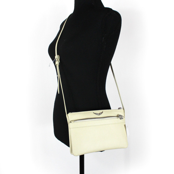 Zadig & Voltaire Stella Wing Crossbody NEW Flash Ivory Leather Logo Shoulder Bag - Picture 2 of 9
